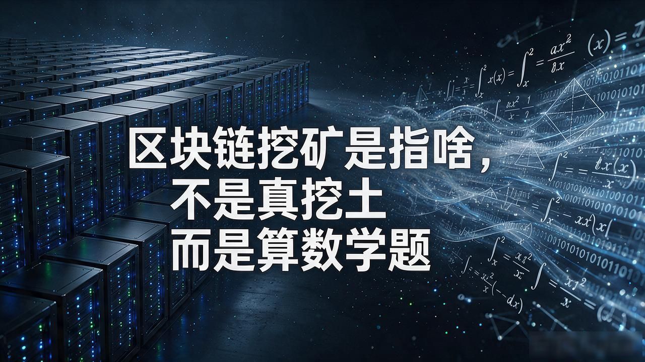 区块链挖矿是指啥，不是真挖土而是算数学题