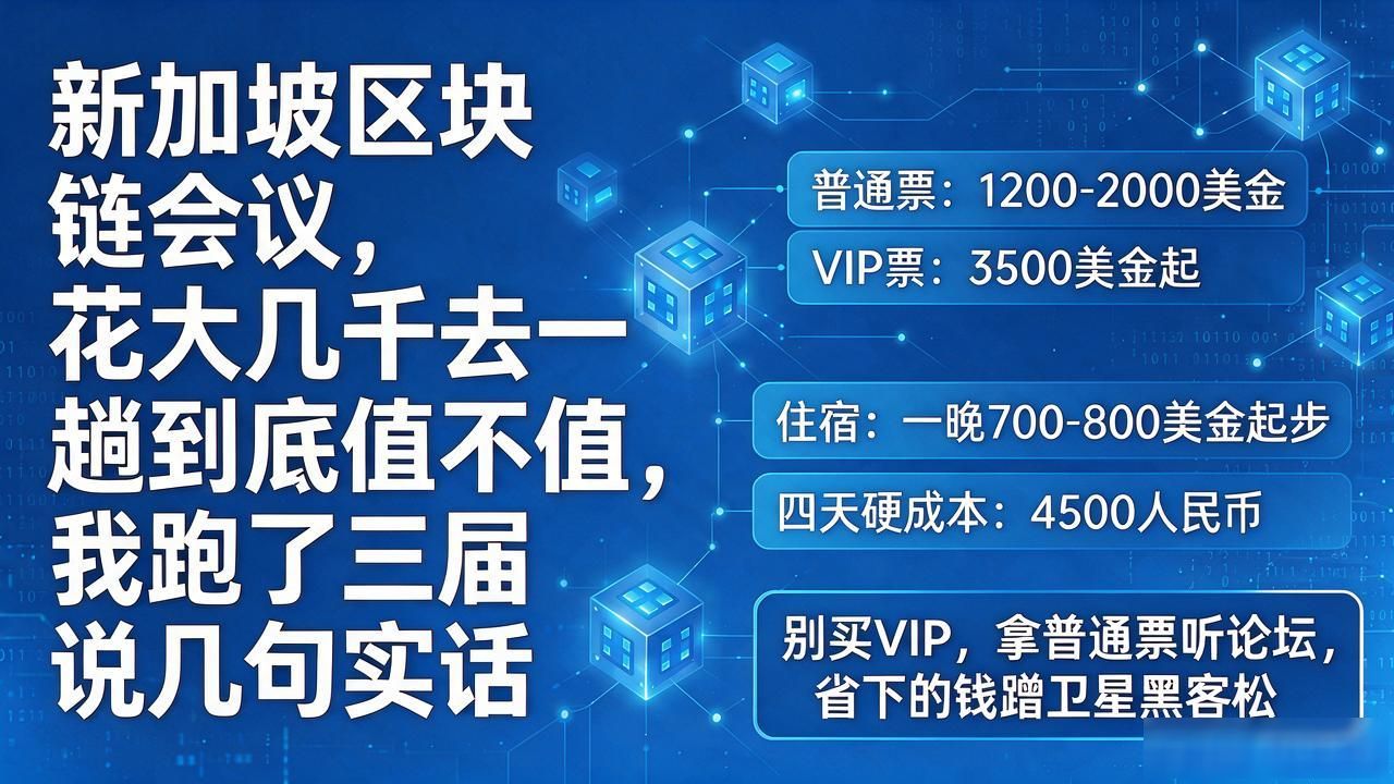 新加坡区块链会议，花大几千去一趟到底值不值，我跑了三届说几句实话